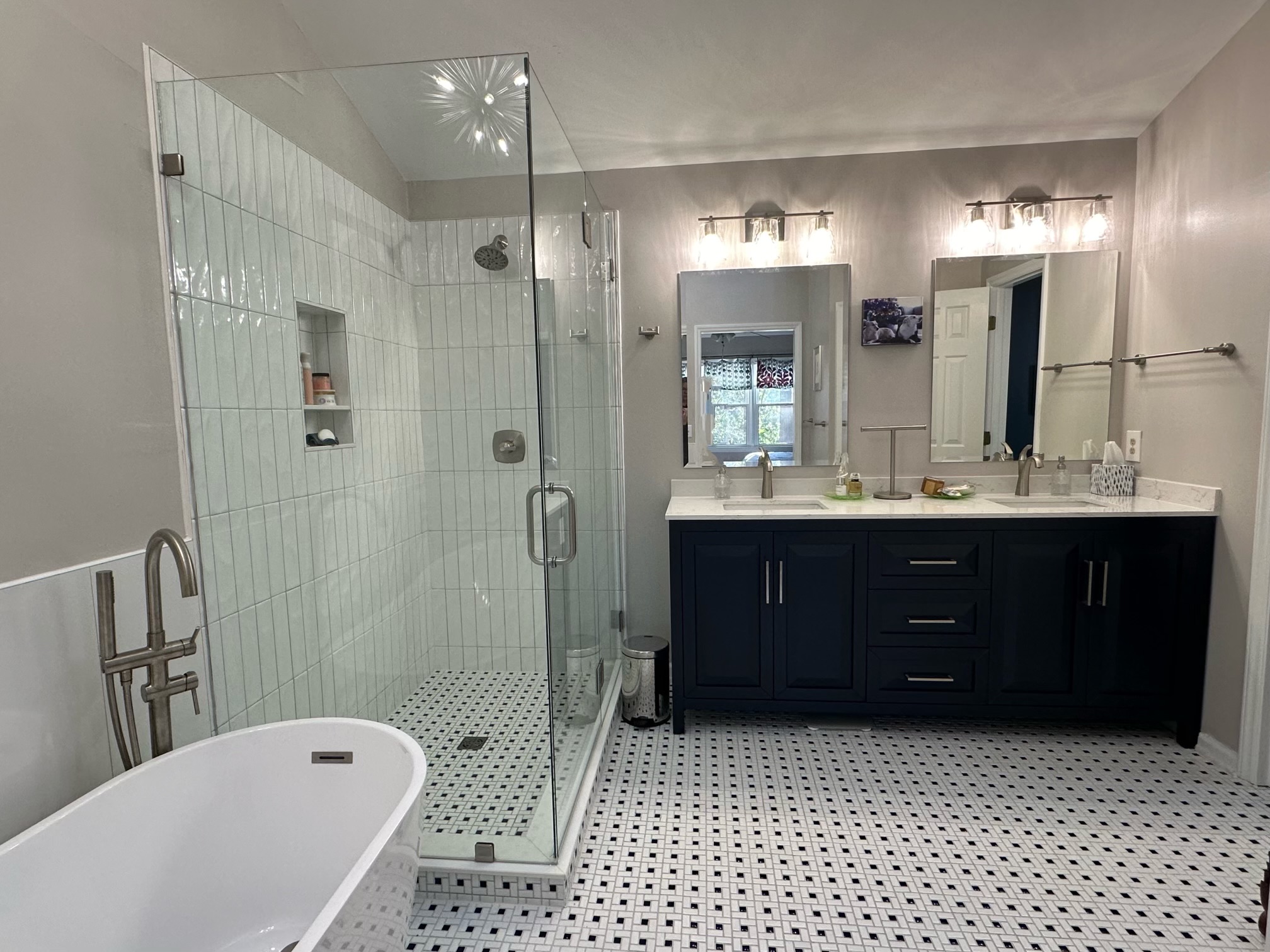 Modern geometric bathroom tile
