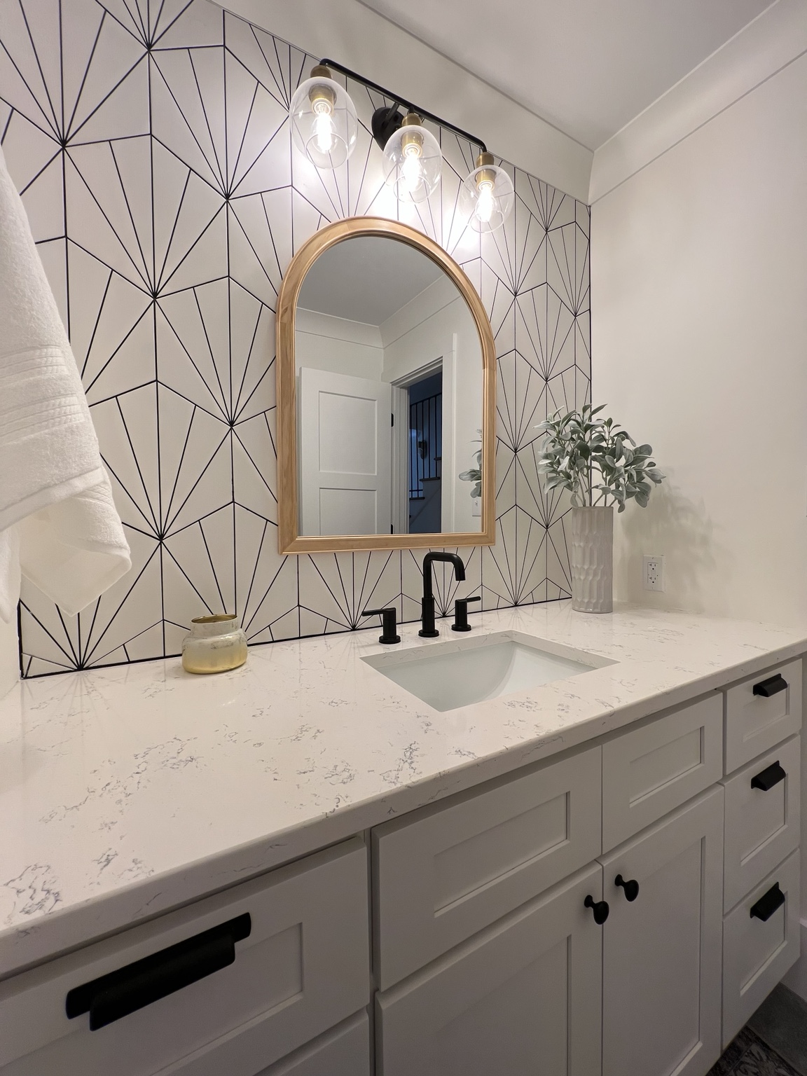 Custom shower niche tile